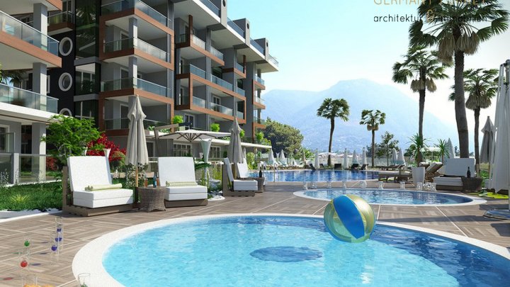 Exklusive Neubauwohnanlage nah zum Meer und mit traumhaften Blick in Kestel, Alanya