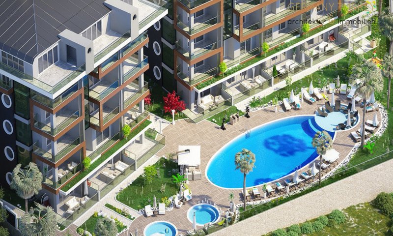 Exklusive Neubauwohnanlage nah zum Meer und mit traumhaften Blick in Kestel, Alanya